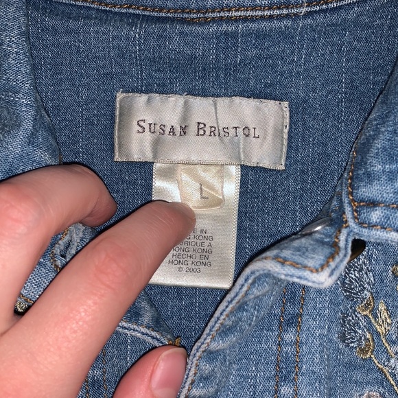 SUSAN BRISTOL FLORAL JEAN JACKET-AMAZING CONDITION! - Picture 3 of 6